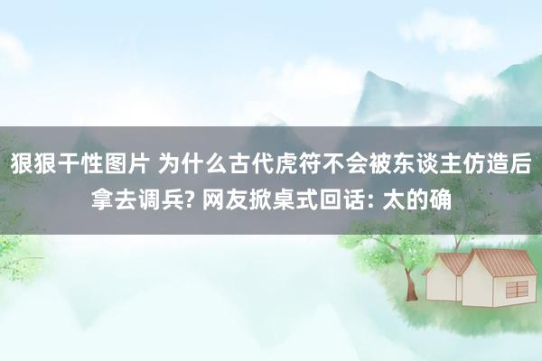 狠狠干性图片 为什么古代虎符不会被东谈主仿造后拿去调兵? 网友掀桌式回话: 太的确
