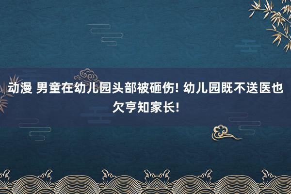 动漫 男童在幼儿园头部被砸伤! 幼儿园既不送医也欠亨知家长!