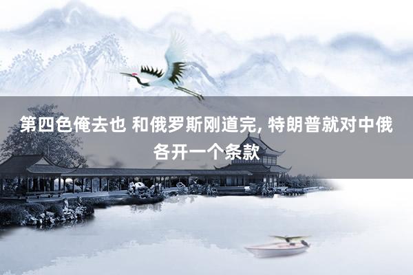 第四色俺去也 和俄罗斯刚道完， 特朗普就对中俄各开一个条款