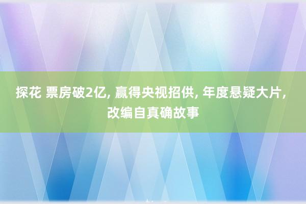 探花 票房破2亿， 赢得央视招供， 年度悬疑大片， 改编自真确故事